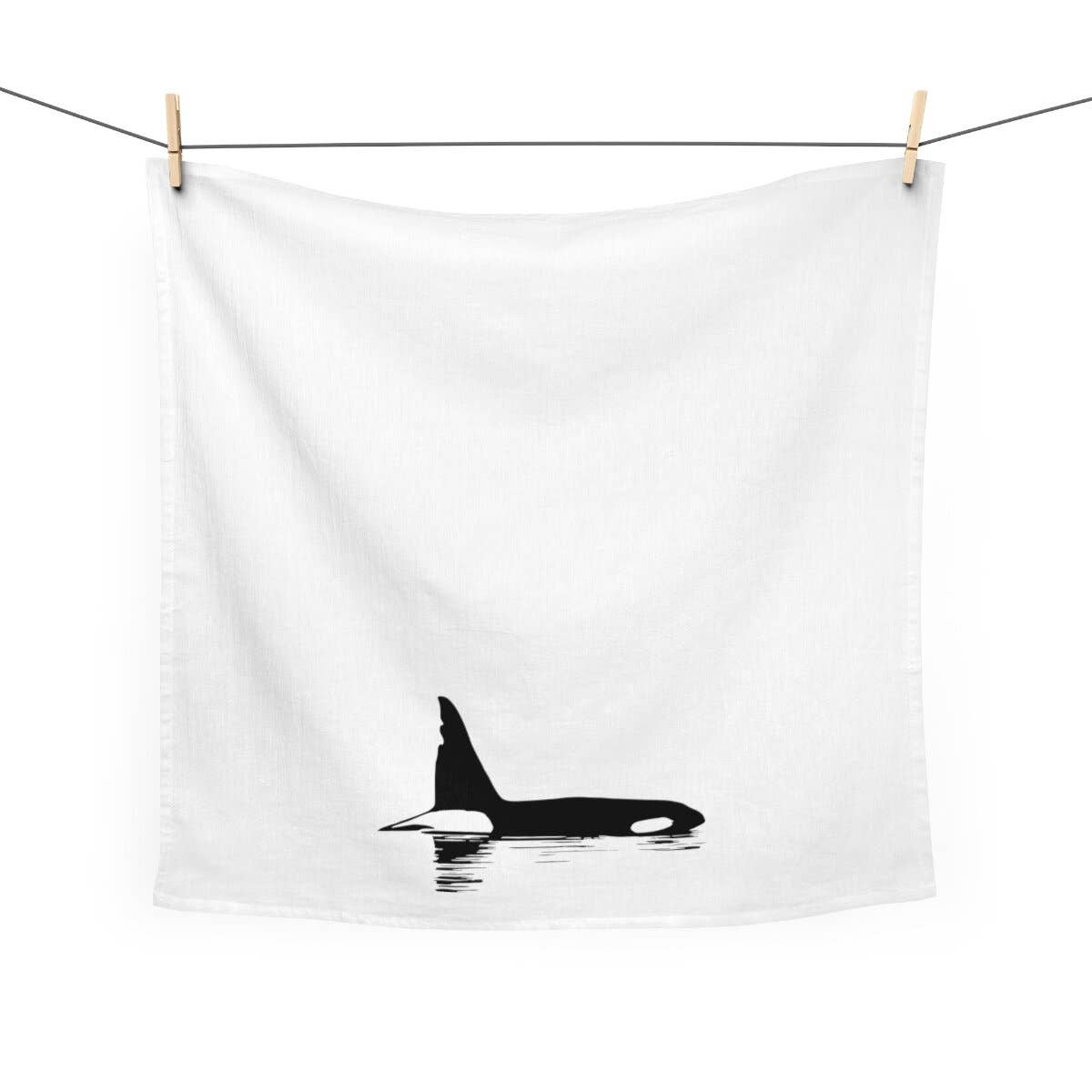 Our Wild Puget Sound - Wholesale Tea Towel - Chainsaw the Orca 100% Cotton Printed Kitchen Tea Towel3