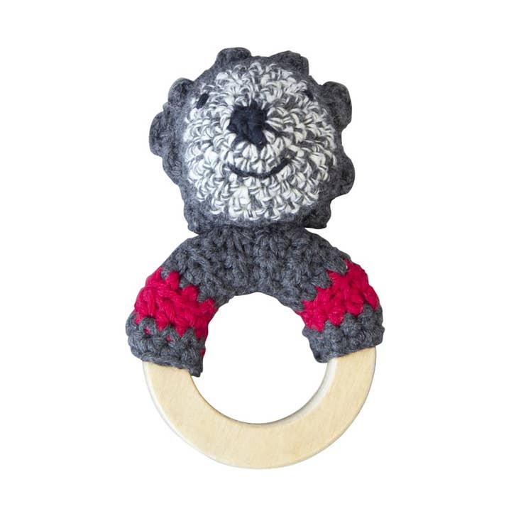 Crochet Rattle Woodland Hedgehog for wholesale by Global Affairs