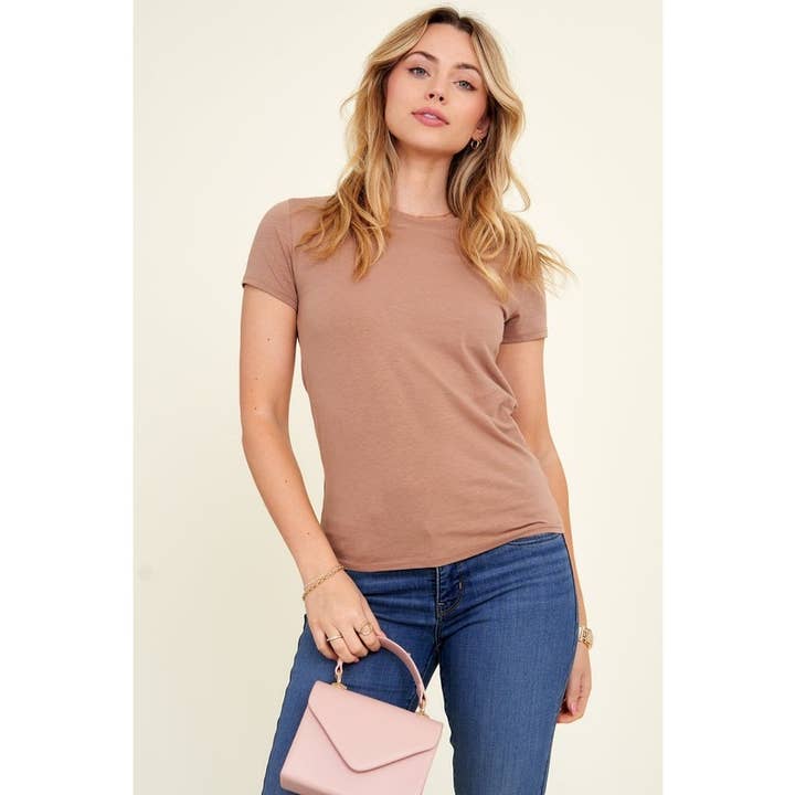 Crew Neck Short Sleeve Basic Casual Knit Top for wholesale by Popular 21