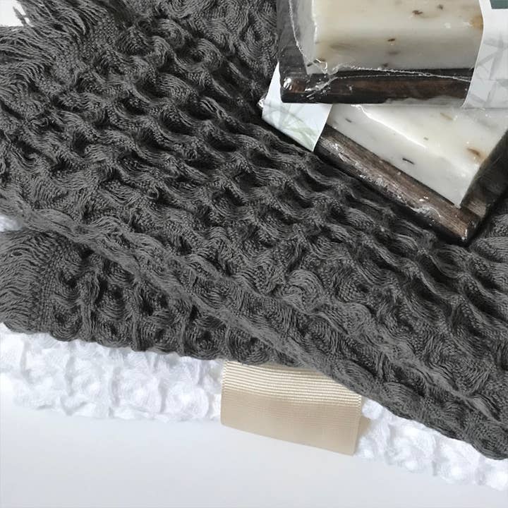 TranquilUSA - Wholesale Hand Towel - Waffle Soft 100% Cotton Hand Towel - Charcoal 1