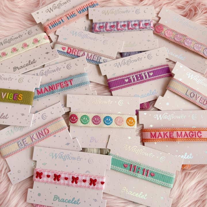 Wildflower + Co. - Wholesale Woven/Braided Bracelet - Embroidered Friendship Bracelets