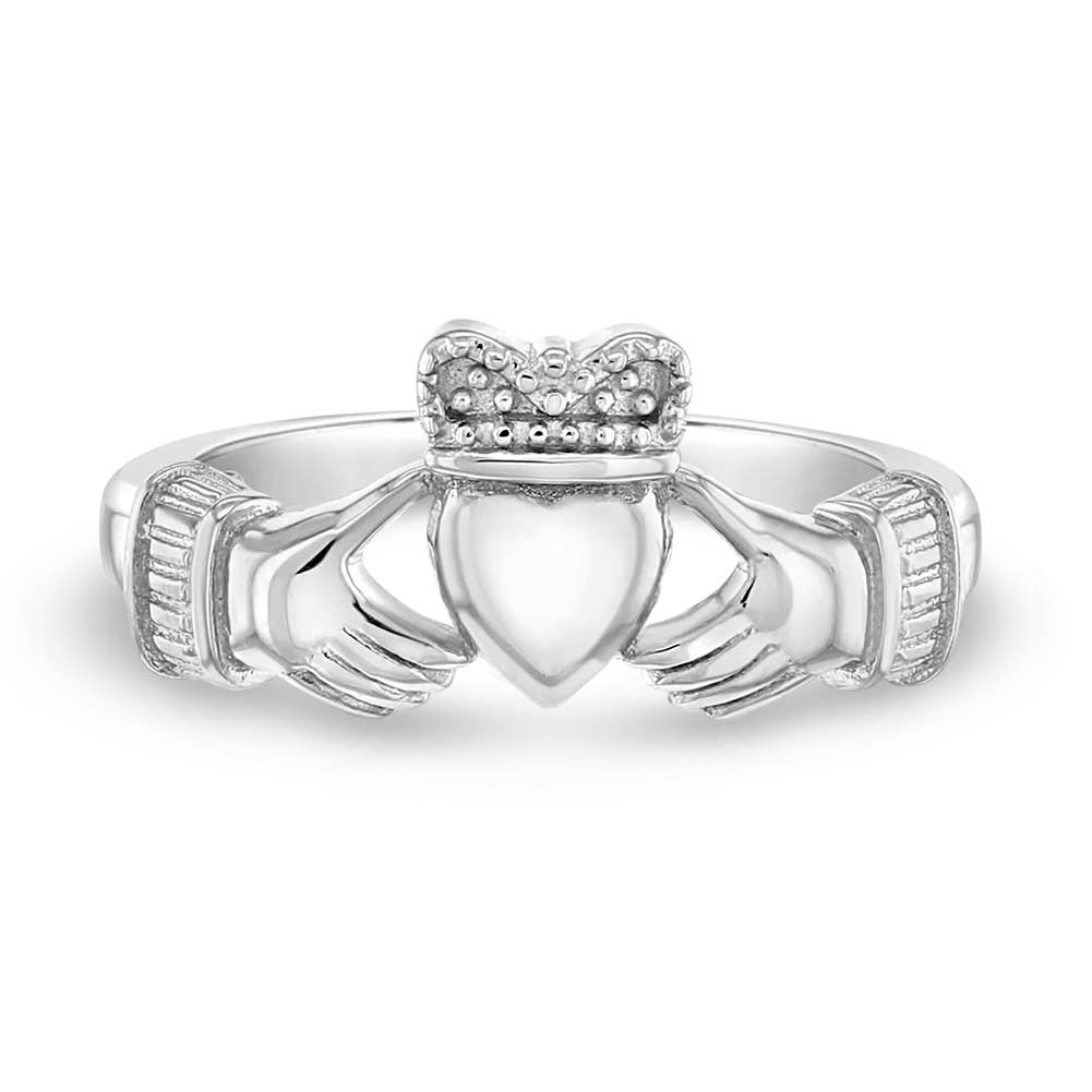 In Season Jewelry - Wholesale Band/Stacked Ring - Irish Claddagh Size 2-5 Baby / Kids Ring - Sterling Silver9