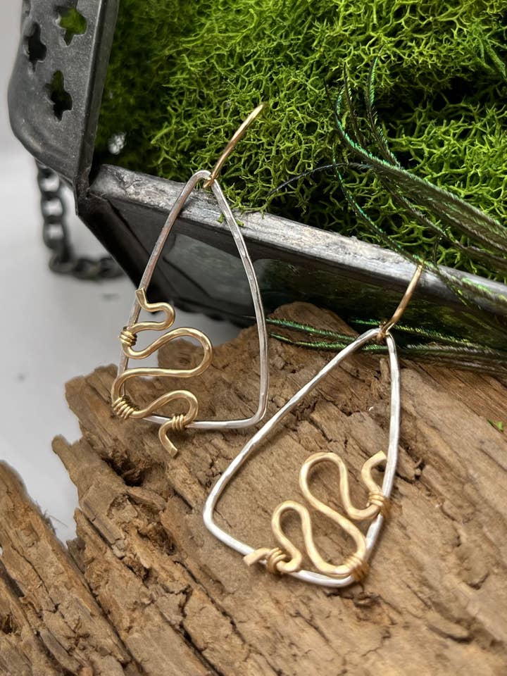 MEDUSA Venom Mixed Metal Earrings for wholesale by Rachel Renee Jewelry