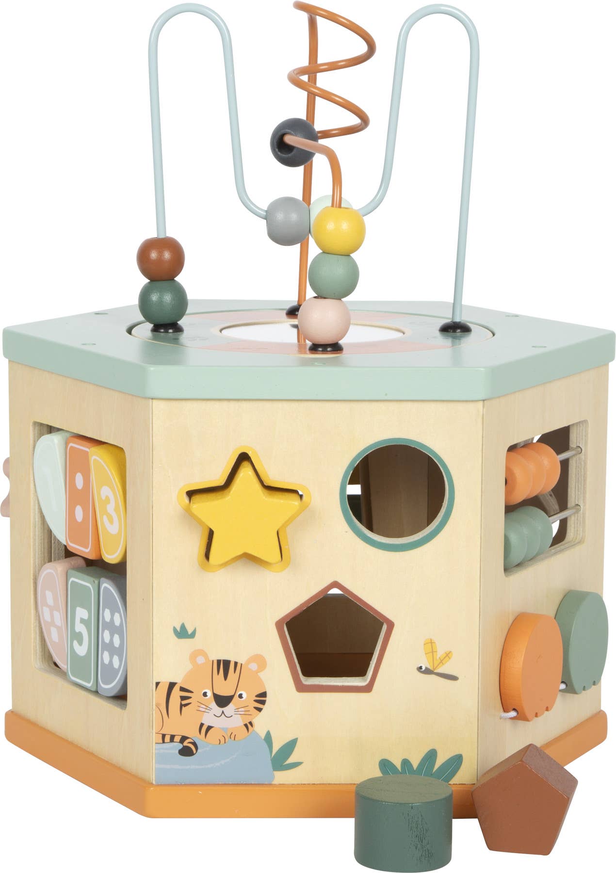 small foot - Wholesale Wood Toy - Kids - 7 Sided Motor Skills Cube “Safari” | Motor Skills | Wooden Toys5