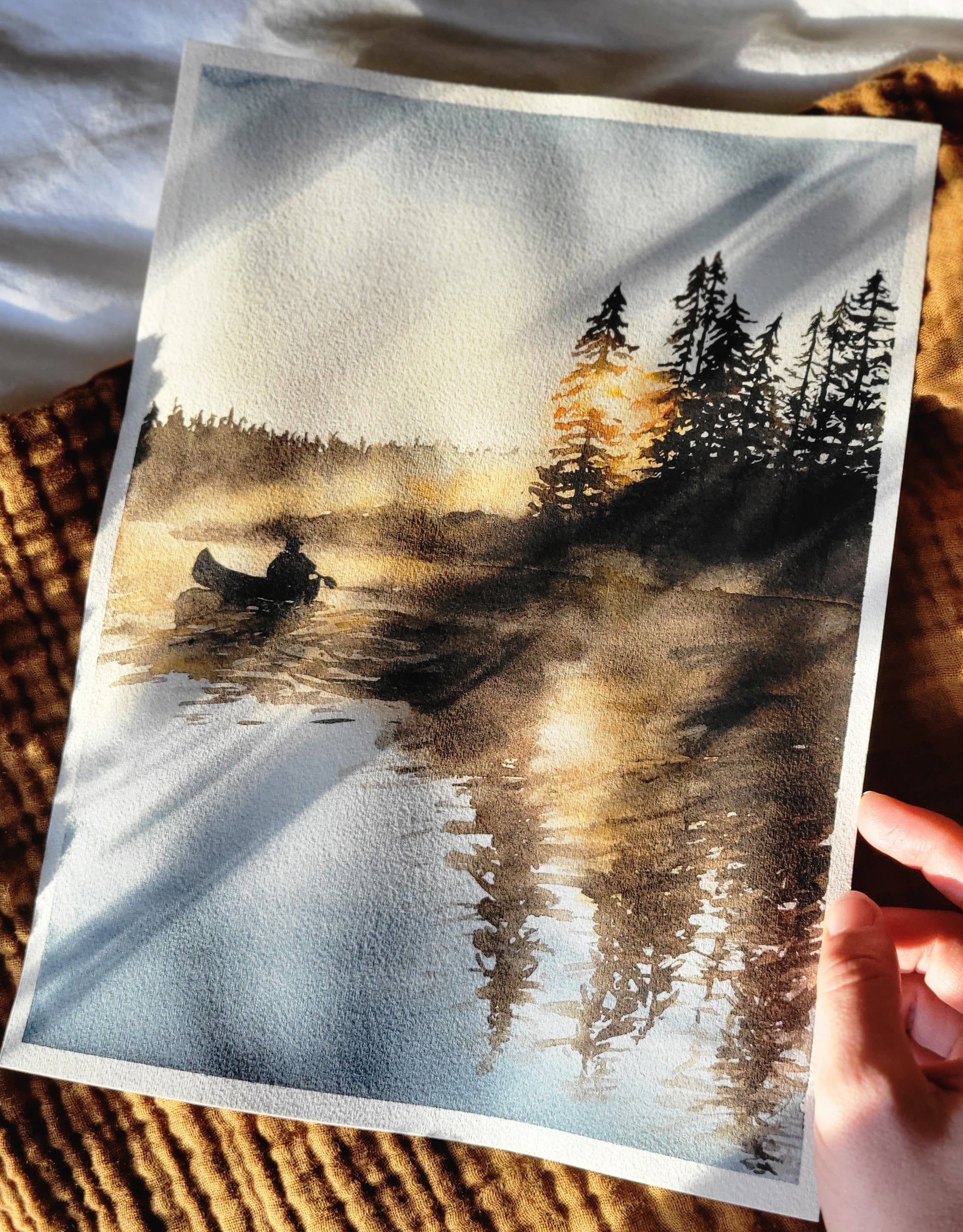 Paperbec Design Co. - Wholesale Art Print - "A Moment on the Lake" Ontario Canoe Watercolor Print1