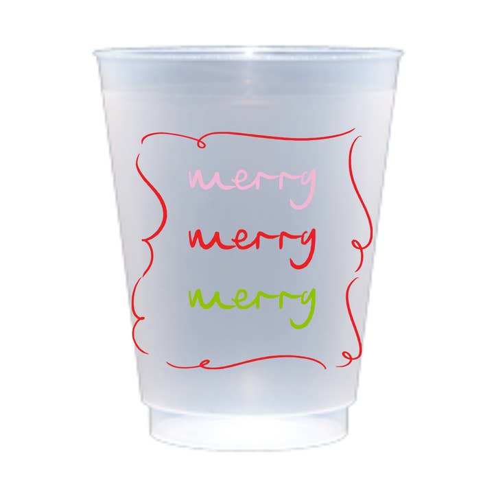 Merry Merry Merry Shatterproof Cups | Set of 10 for wholesale by Busy Bee Gift
