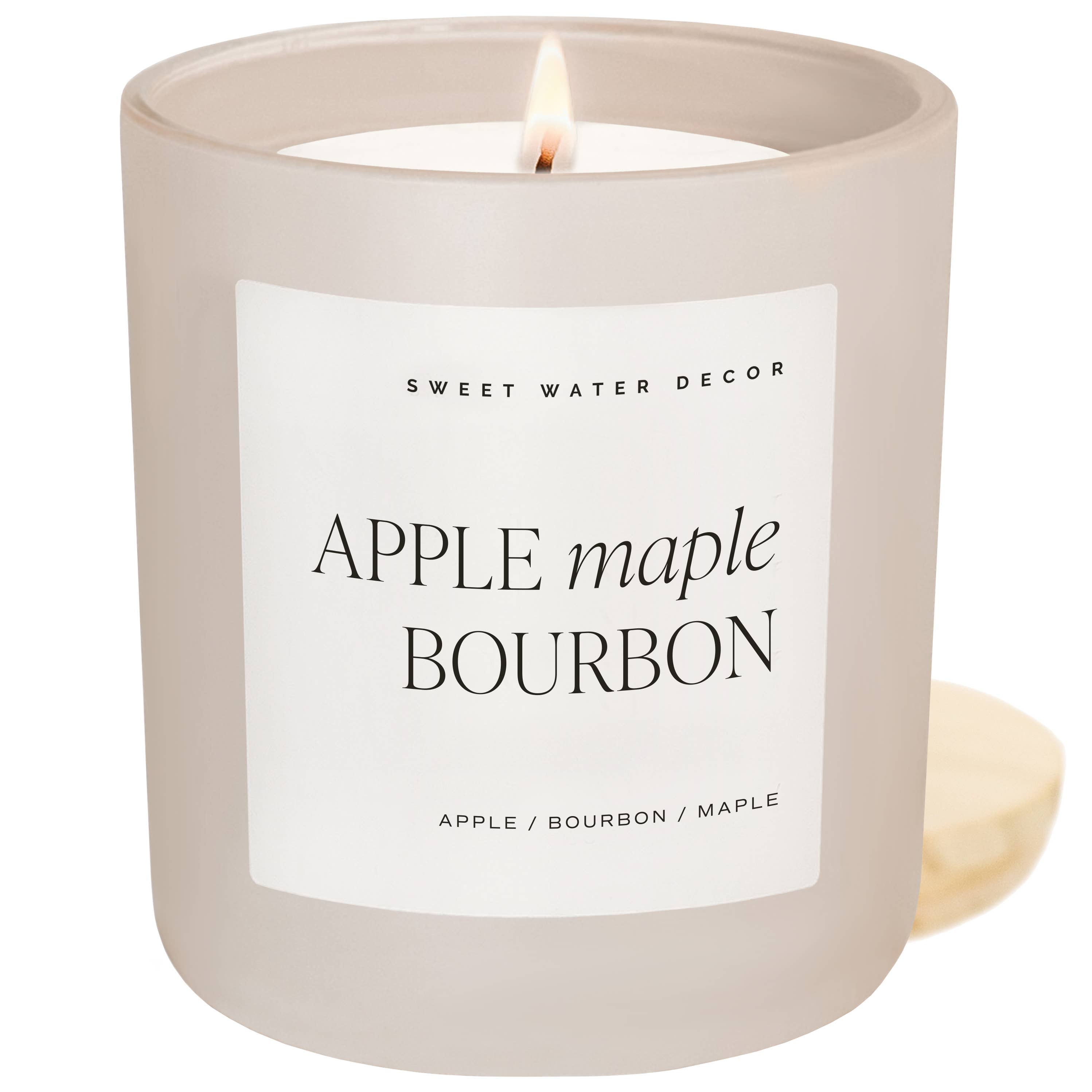 Sweet Water Decor - Wholesale Jar/Filled Candle - Apple Maple Bourbon 15 oz Soy Candle - Fall Decor2