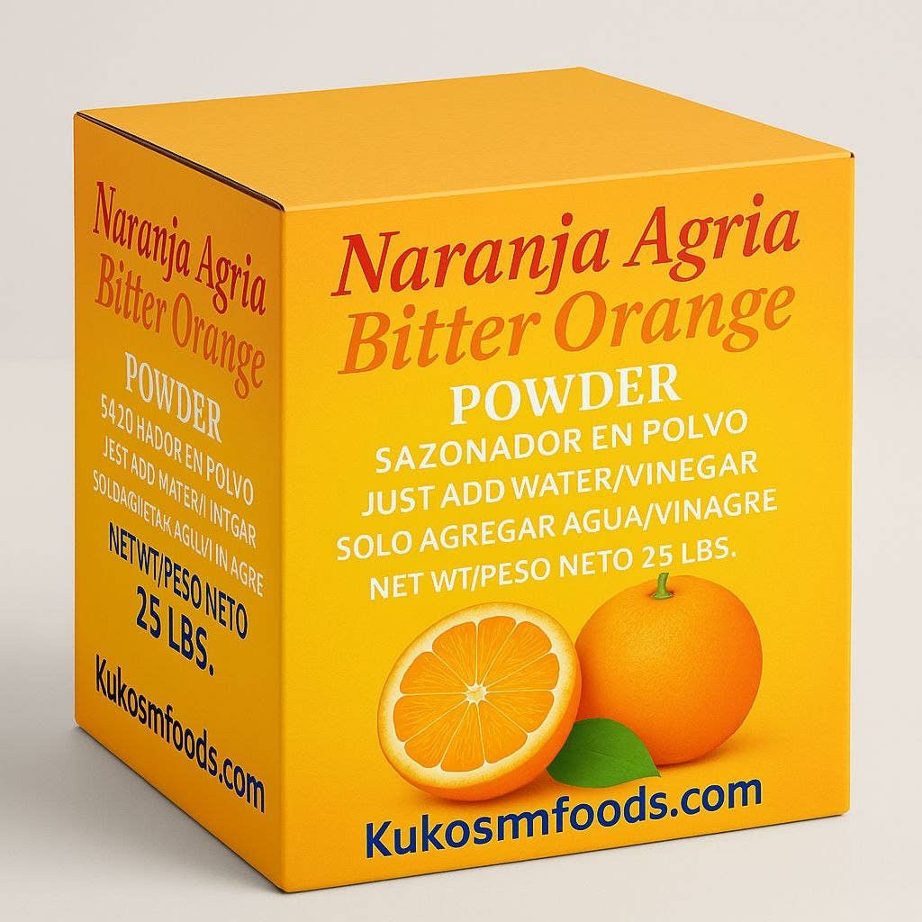 Kuko's adobos marinade sauce and seasoning - Wholesale Dried Spice Mix - Naranja Agria Sazonador polvo Bitter Orange Seasonng Spice 25lbs & 10lbs4