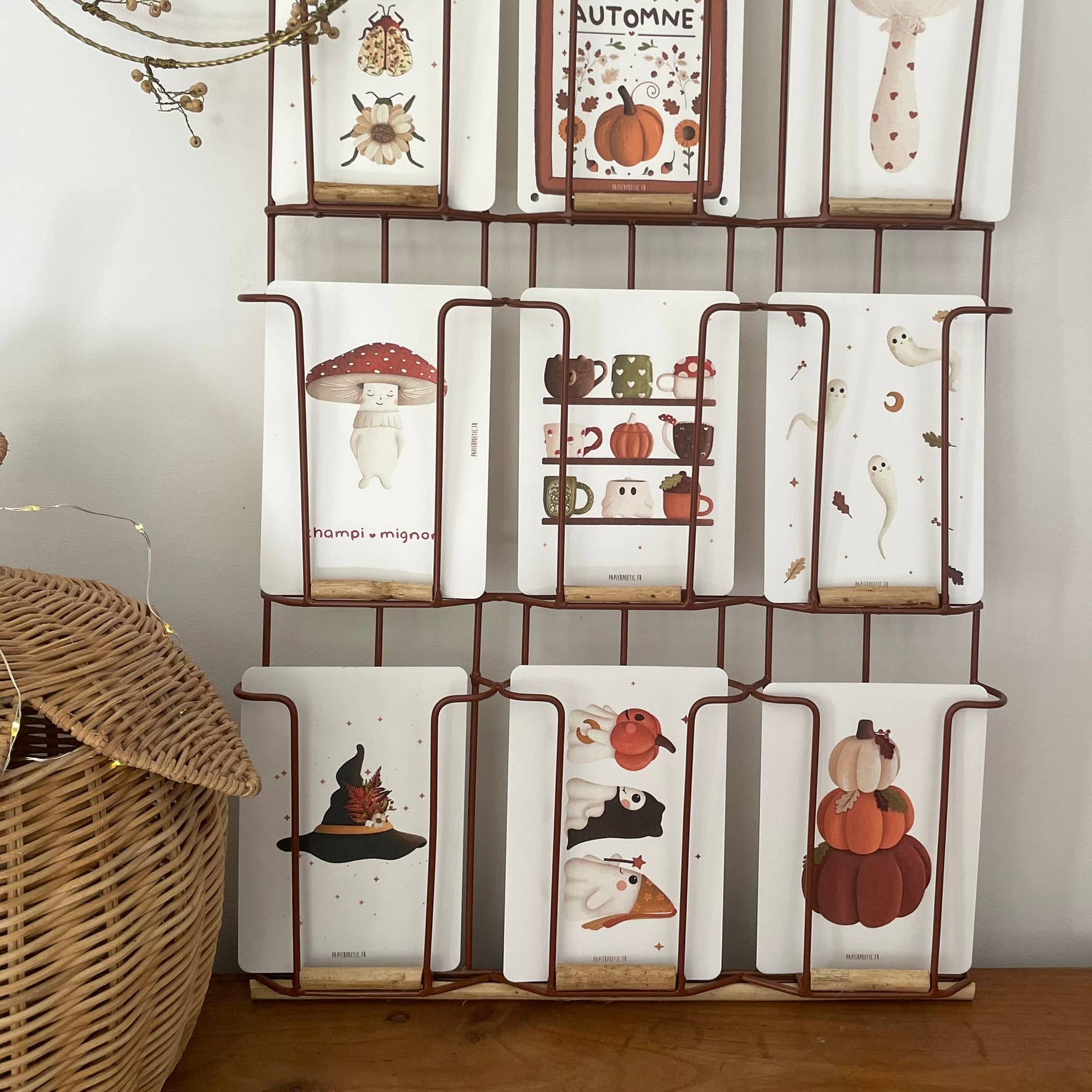 Papier Poetic - Vente Cartes postales - Carte Postale / Card "Pile de citrouilles"3