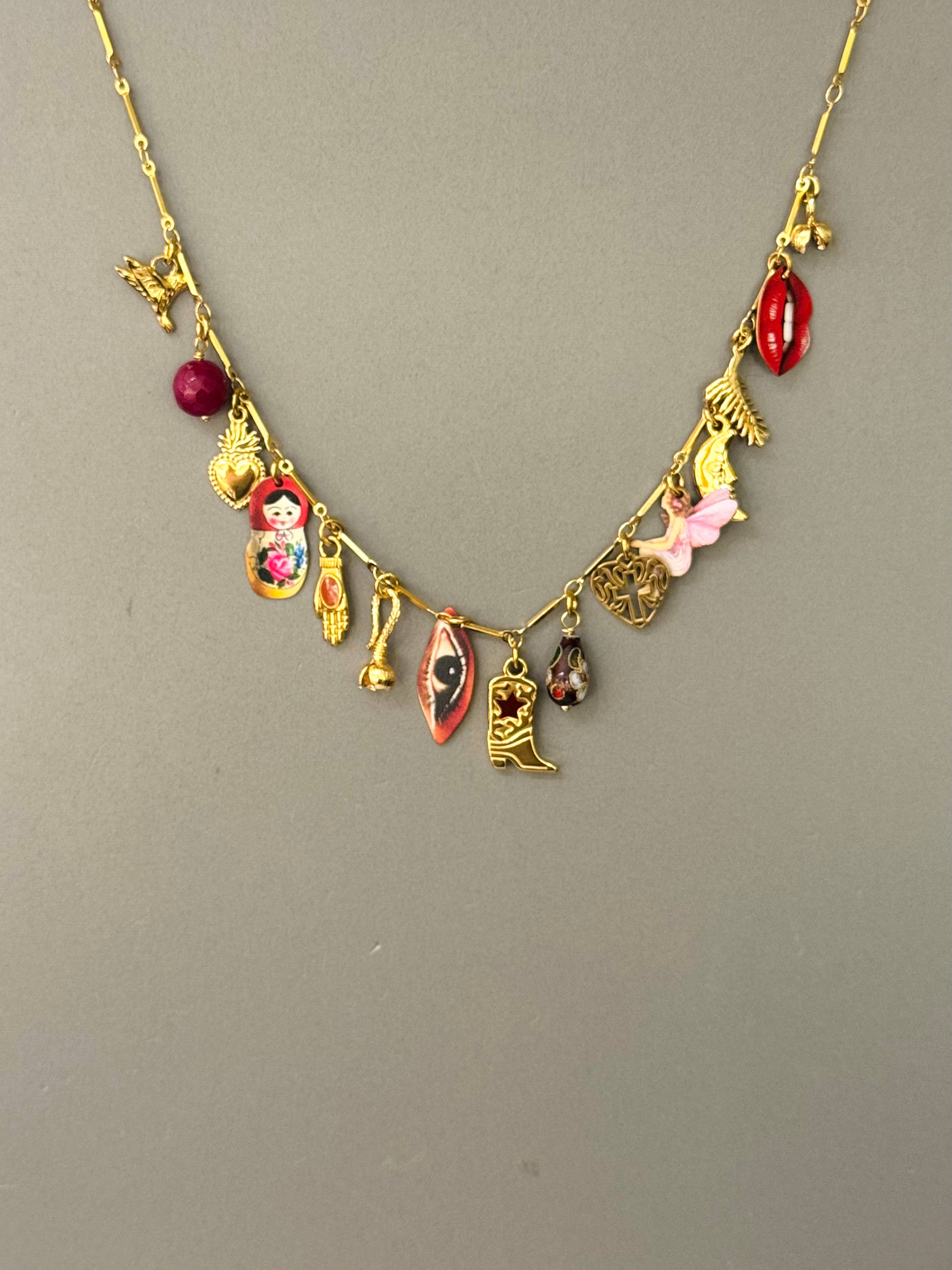 Cassette Barcelona – Colar pingente/pendente por atacado – Colar História em Charms1