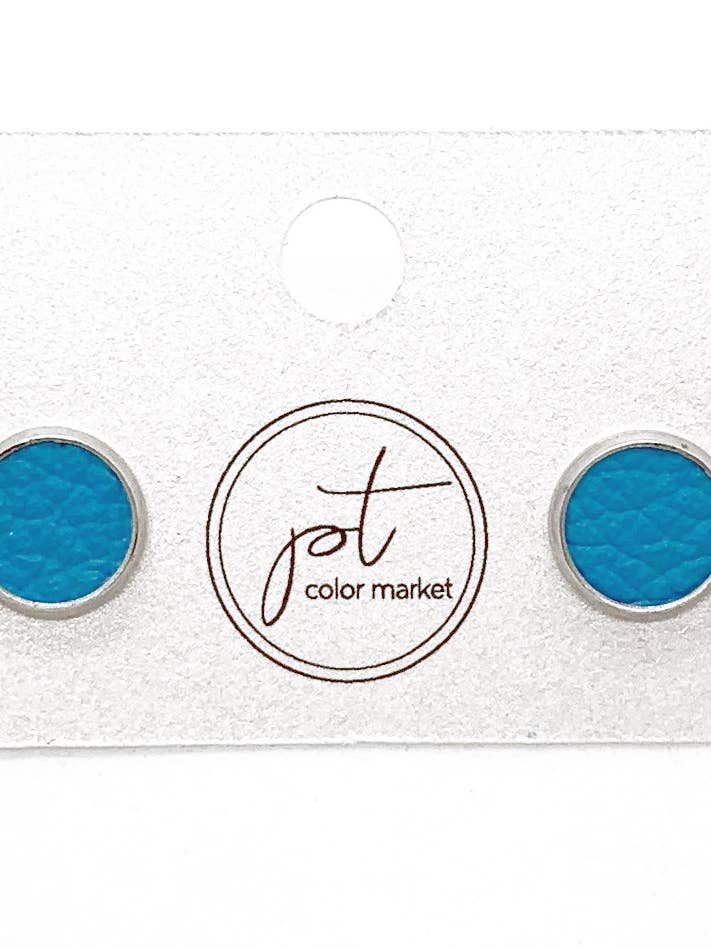 Leren oorknopjes Turquoise voor wholesale door PT Color Market