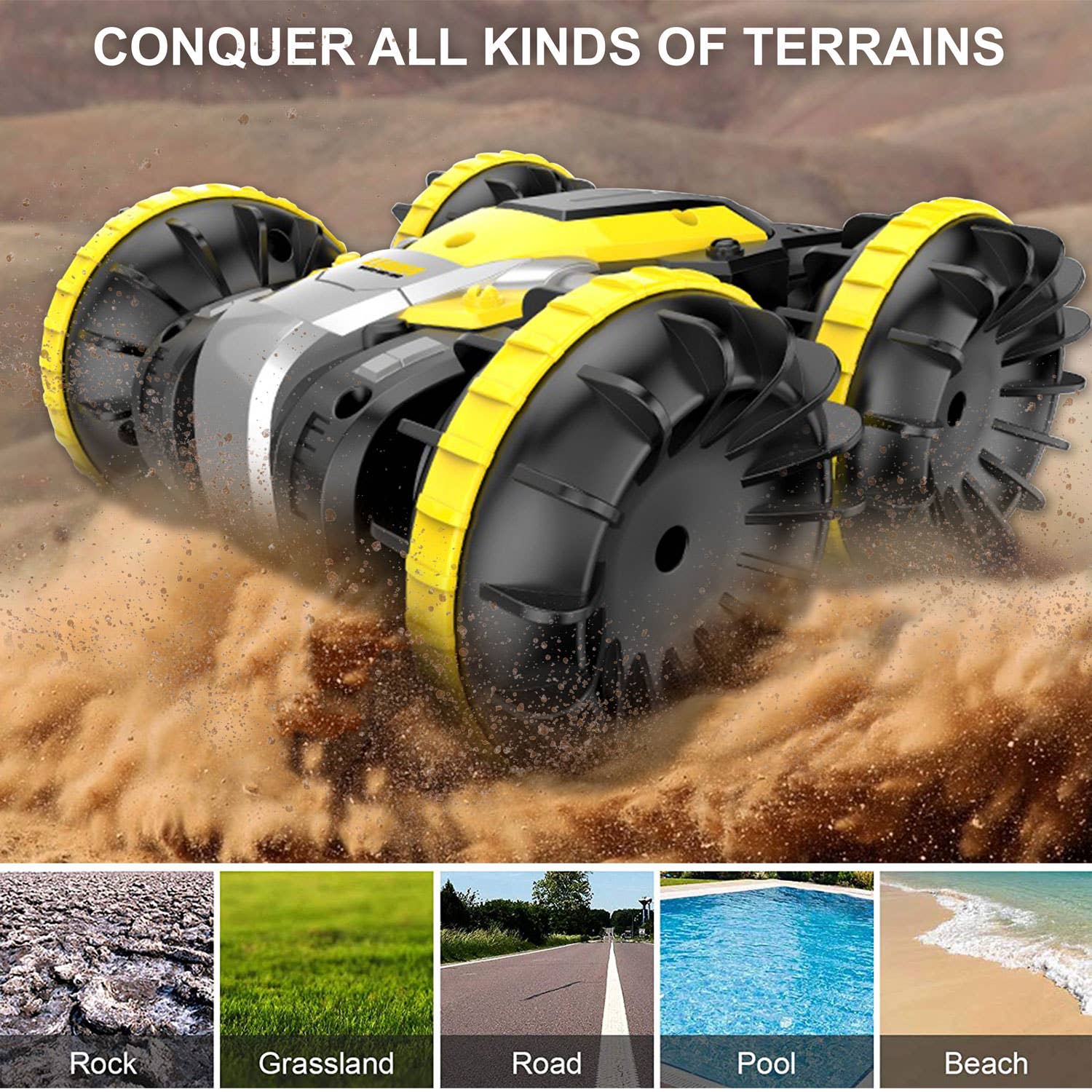 Toyventures - Wholesale Toy Car/Truck - Kids - Amphibious Remote Control Car for Kids 2.4 GHz RC Stunt Car1