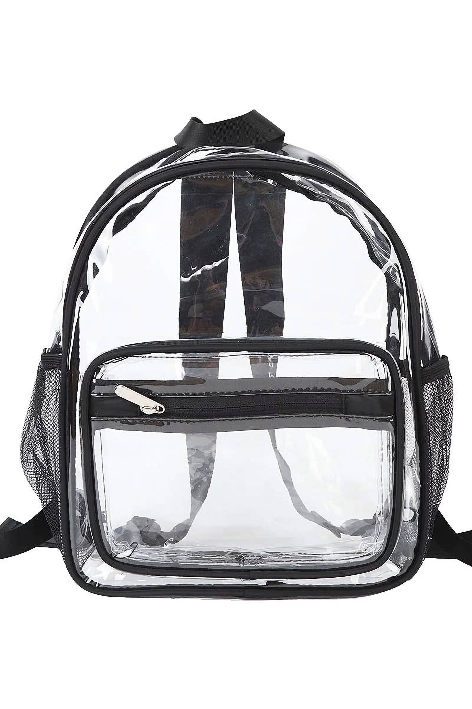 AS SHOWN Clear Transparent Black Trim PVC Backpack for wholesale on Faire4