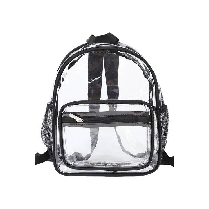 AS SHOWN Clear Transparent Black Trim PVC Backpack for wholesale on Faire4