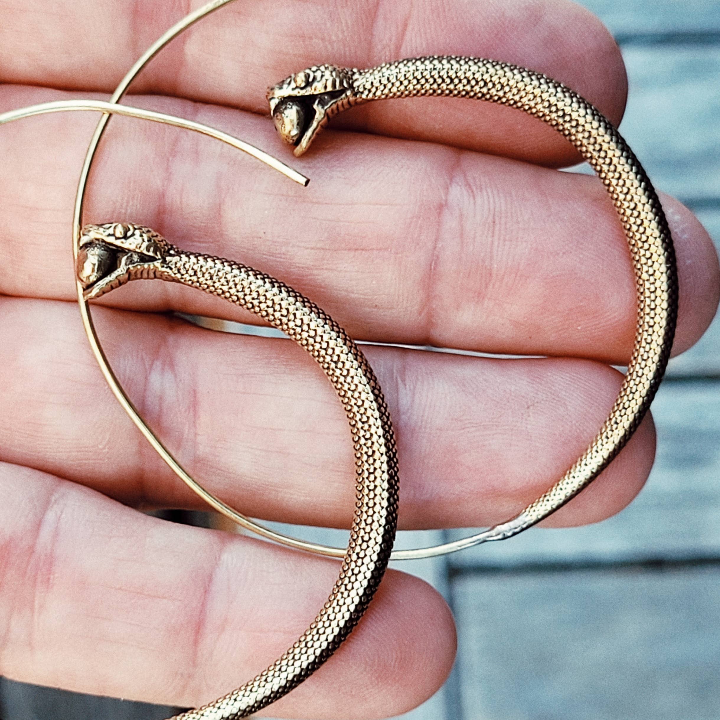 Bisjoux - Wholesale Hoop Earrings - Brass cobra snake hoop earrings1