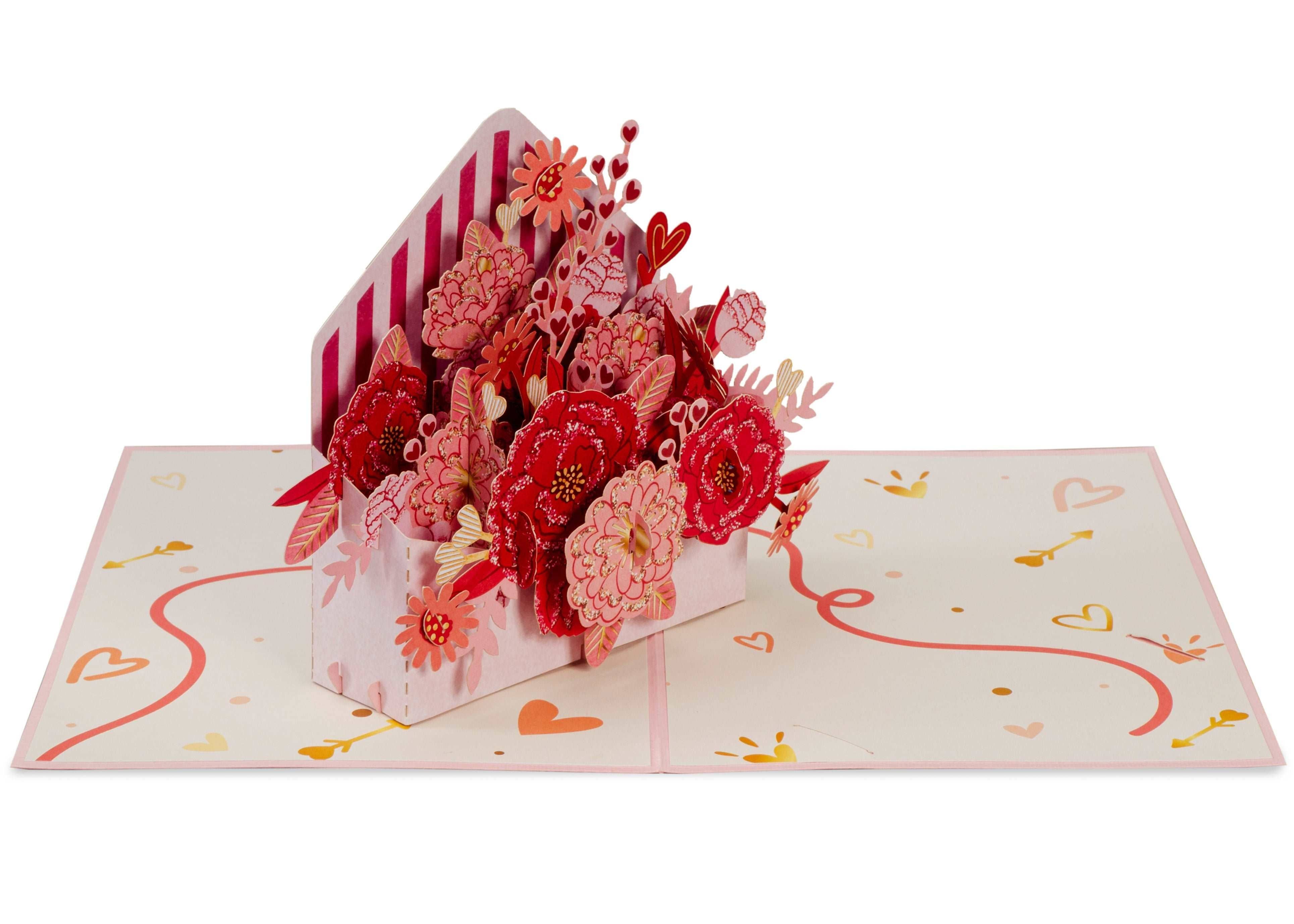 Paper Love – Engroshandel Hverdagshilsen kort – Floral Letter Pop Up Card2