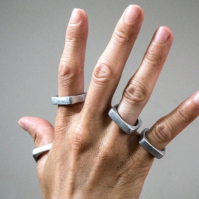 No War Factory s.r.l. - Wholesale Band/Stacked Ring - Square Ring2