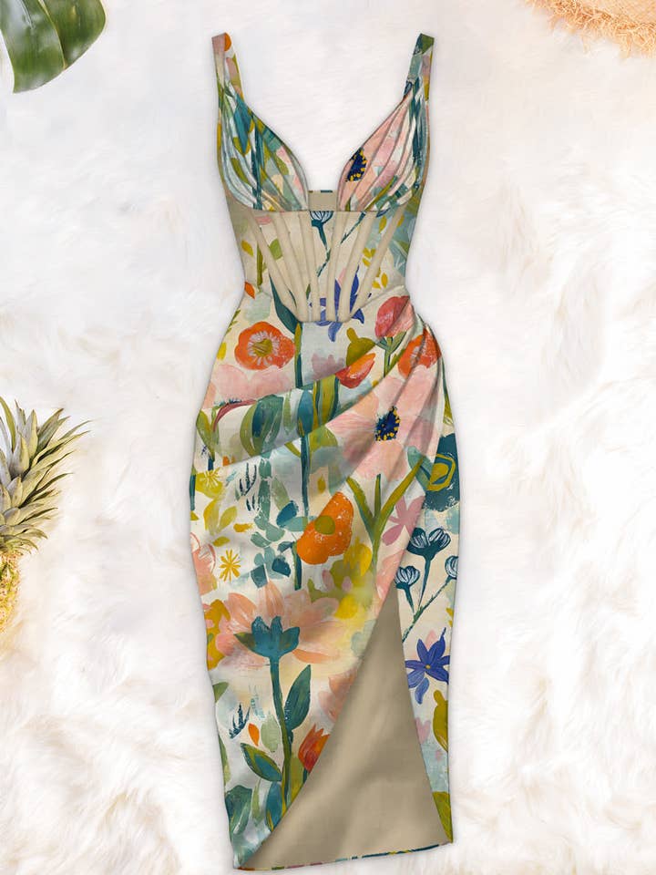 Jonie Draped midi dress for wholesale on Faire