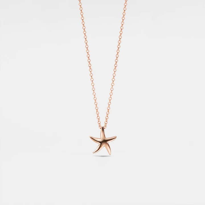 Perimade & Co. LLC - Wholesale Pendant/Charm Necklace - Starfish Layering Beach Necklace in 925 Sterling Silver