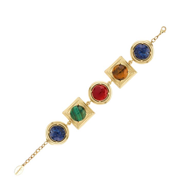 Ninon - Wholesale Link & Chain Necklace - Lykia Lapis Kaplangözü Akik Malahit Bileklik0