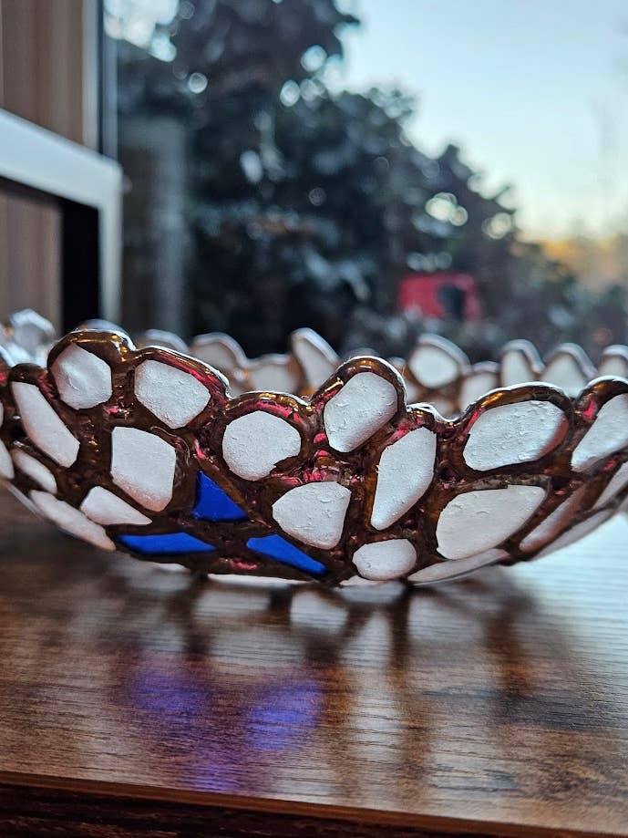 Seaglass Bowl for wholesale by Barbs Crazy Crafts