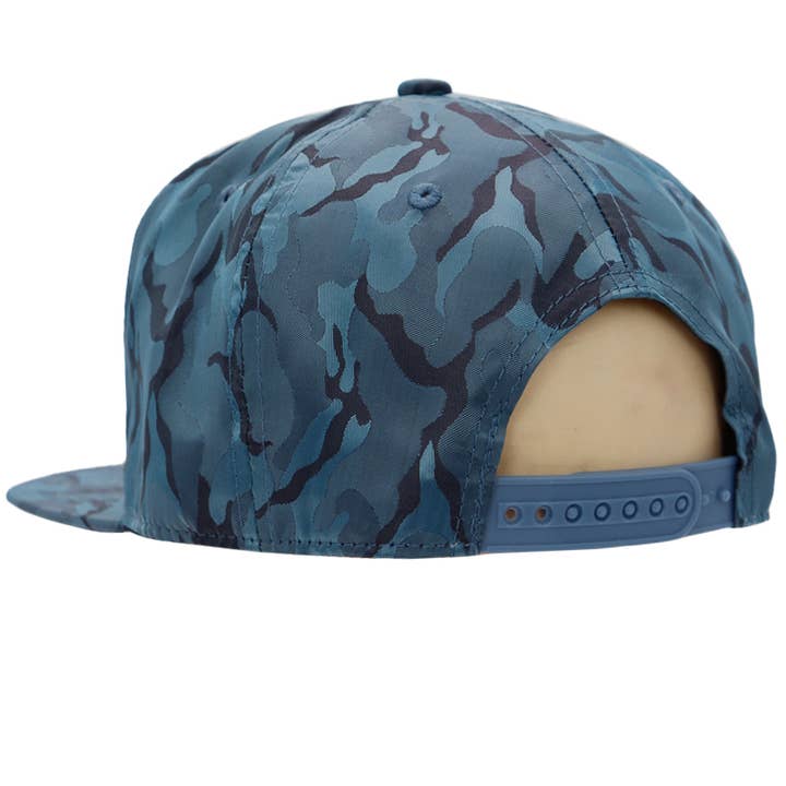 Cap Zone - Wholesale Flat Brim Cap - Men's - Gold Marijuana Leaf Embossed Camo Polyester Fabric Snapback11