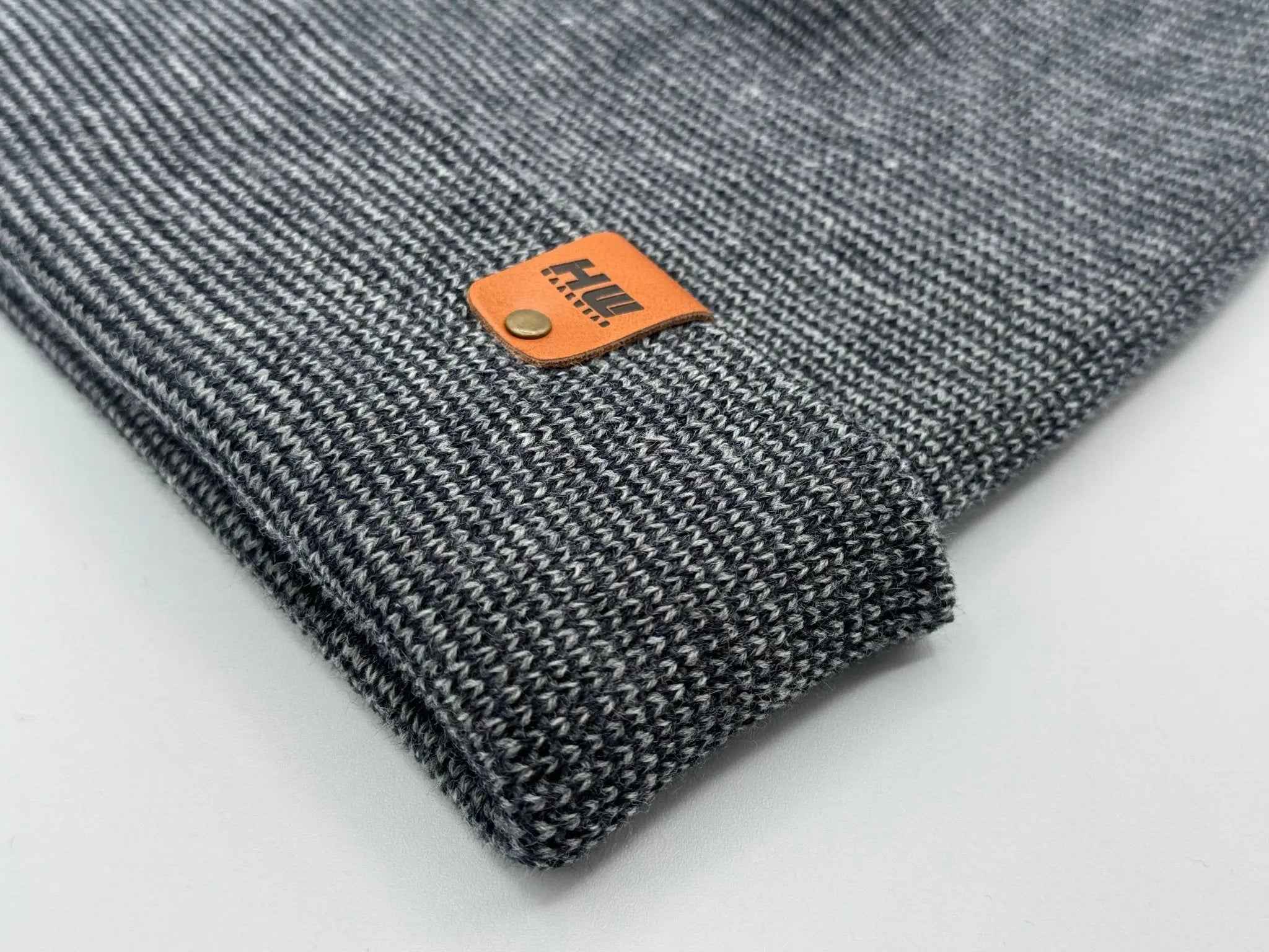 HAAKWEAR Classic Fusion Cuffed Beanie - Gray / Denim, Made in USA for wholesale on Faire2