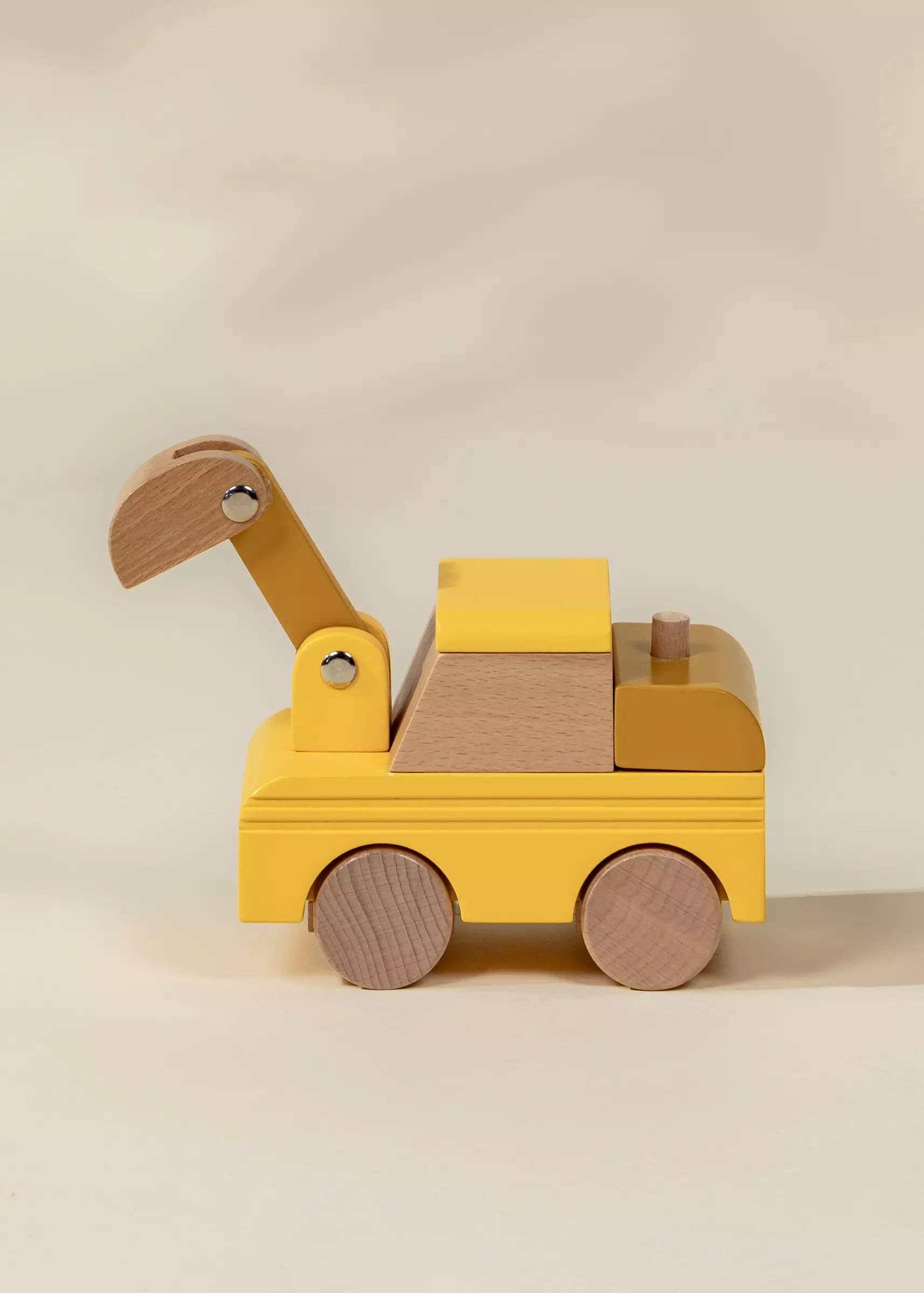 Coco Village - Wholesale Toy Car/Truck - Kids - Wooden Construction Vehicle - Excavator3