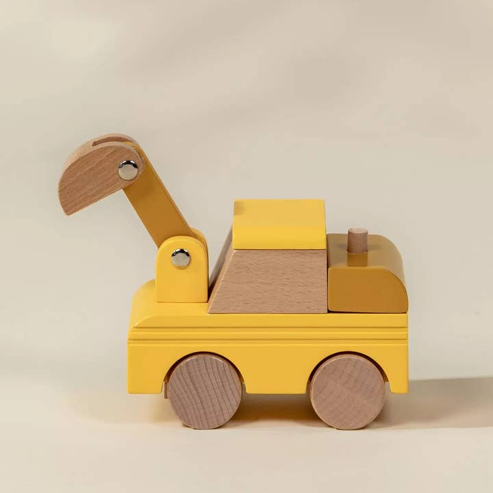 Coco Village - Wholesale Toy Car/Truck - Kids - Wooden Construction Vehicle - Excavator3