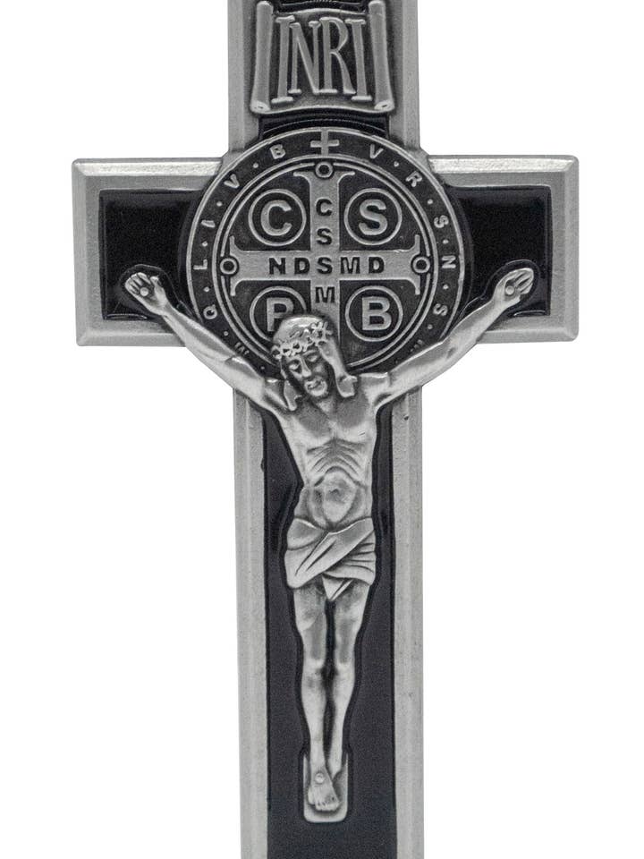 Black St. Benedict Visor Clip for wholesale by Village Gift Importers