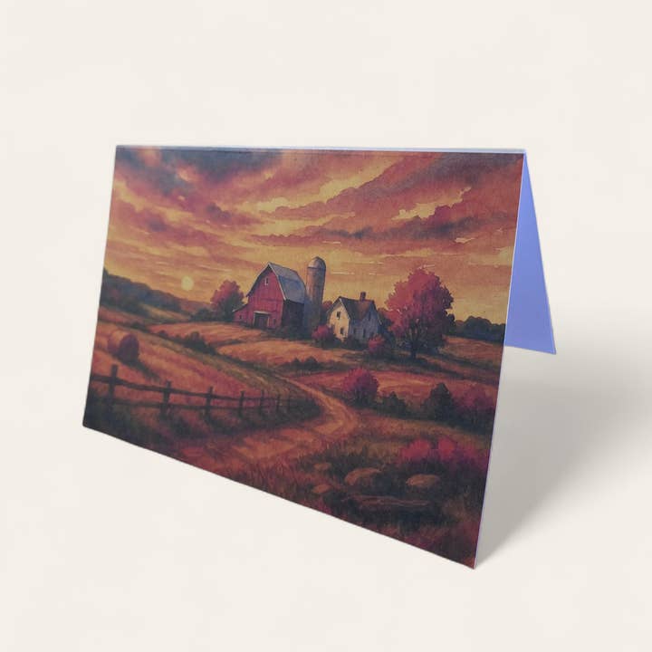 Wisconsin Farmland Greeting Card for wholesale by Ellie Joe Design Co