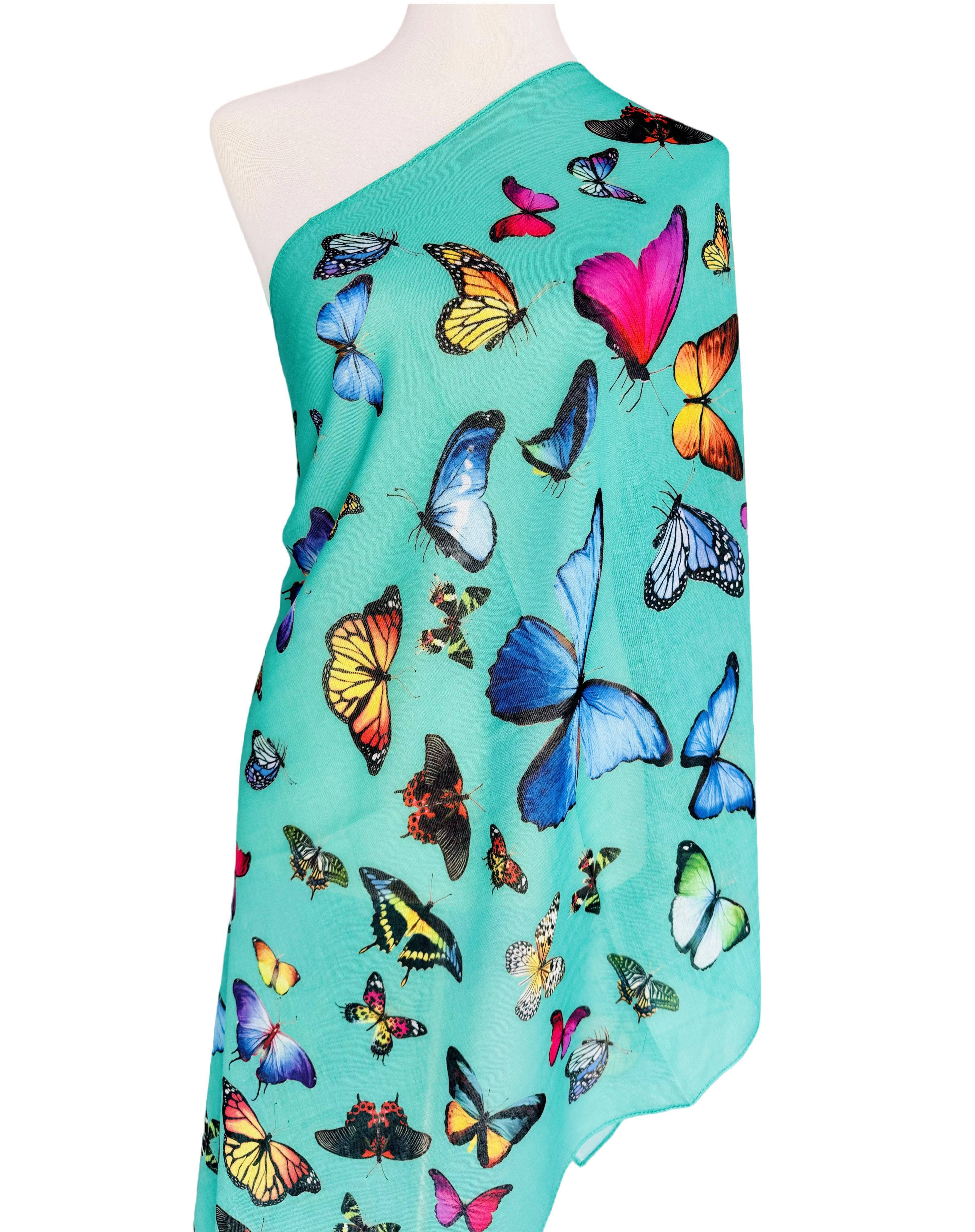 JC Sunny Fashion - Wholesale Scarf - Women's - JC021042 JC Signature Multicolor Butterfly Scarf0