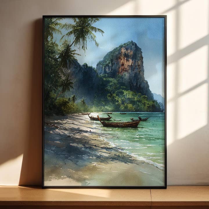 Koh Samui, Thaïlande – Impression d'art aquarelle pour la vente par Premium Travel Art