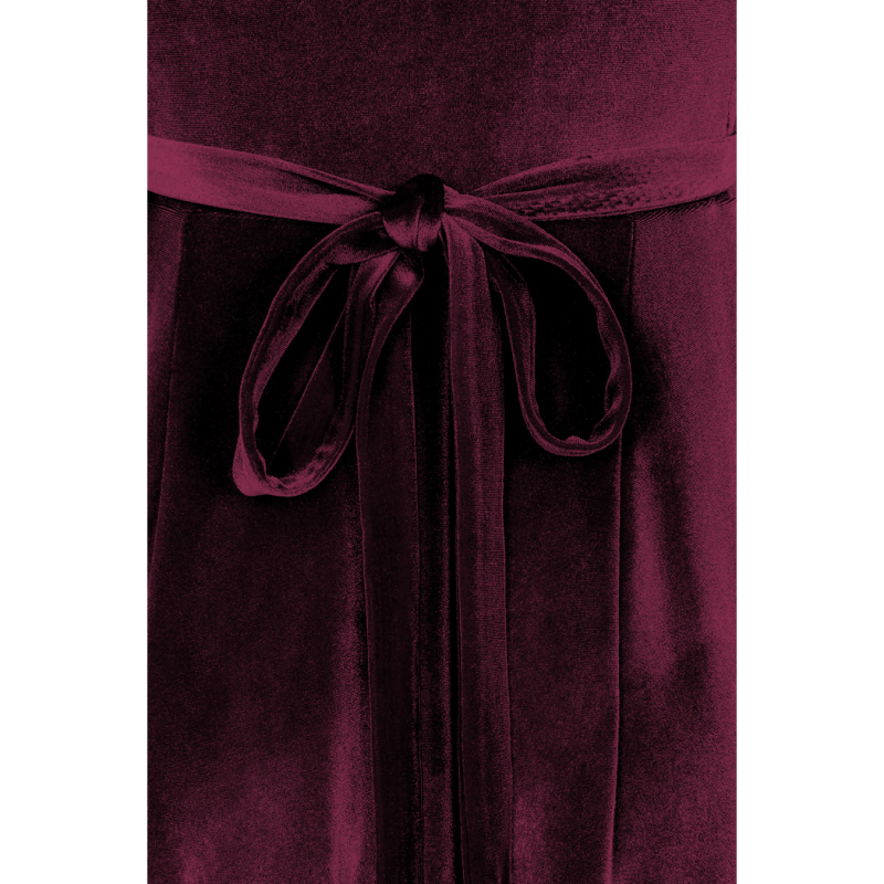 Lady V London - Wholesale Dress - Women's - Lyra Maxi Dress - Wine Velvet2