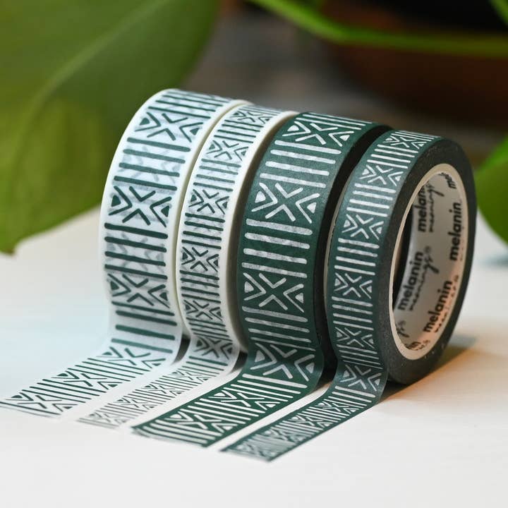 Melanin Meanings - Wholesale Washi tape - Mudcloth African Textile Inspired Washi Tape Set5