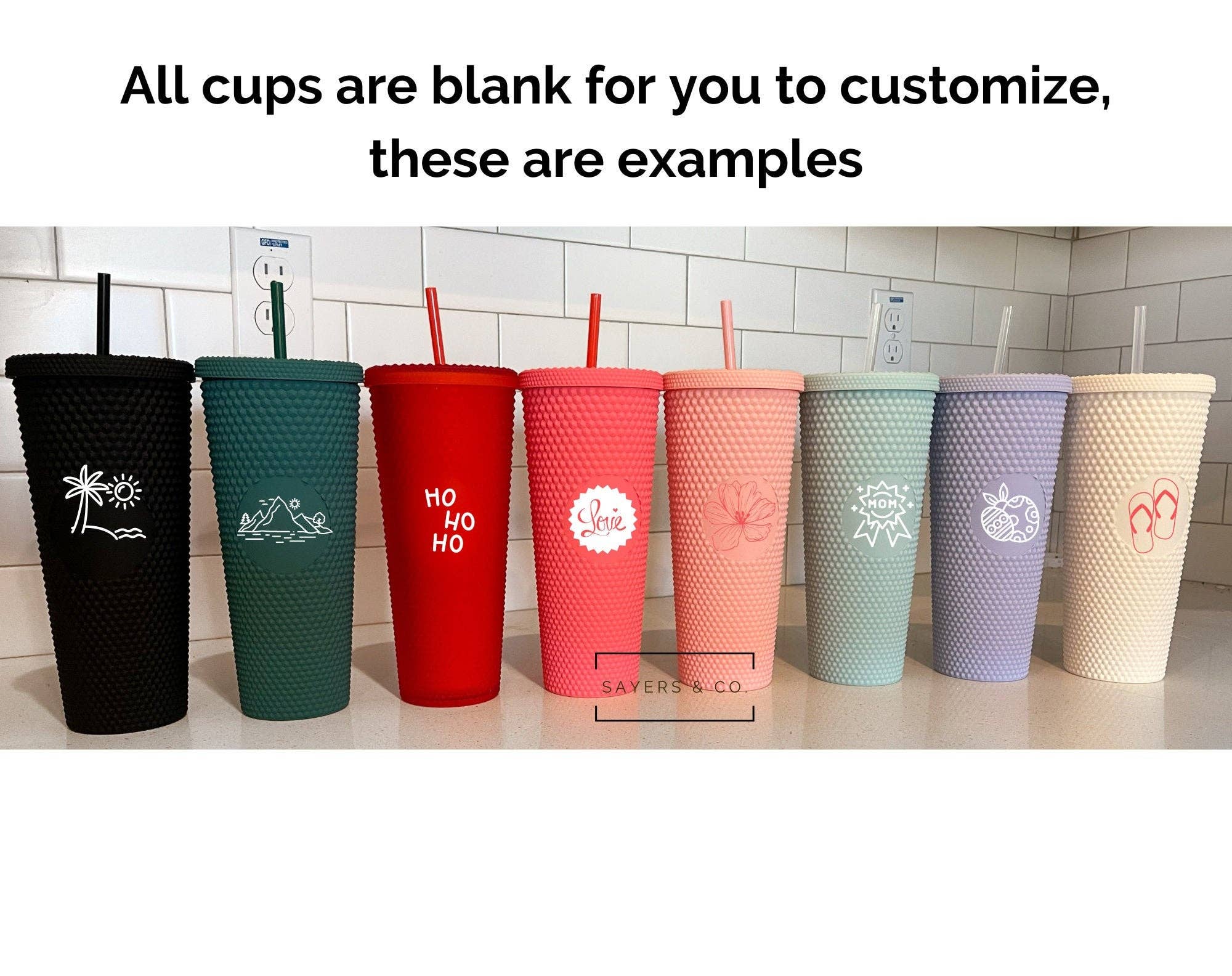 Sayers & Co. - Wholesale Insulated mug/tumbler - 24 oz Matte & Glossy Studded Screw Top Tumbler Double Walled47