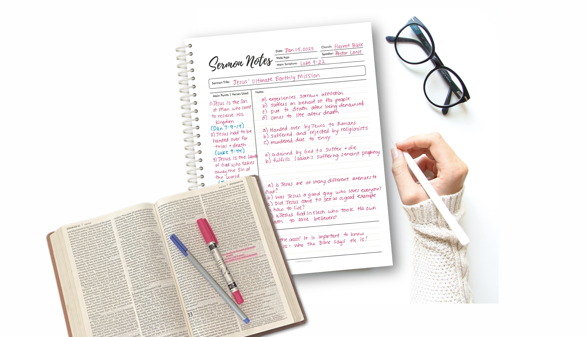 Lamp Light Journals - Wholesale Journal/Diary - Sermon Notes Spiral-bound journal, 40 pages4