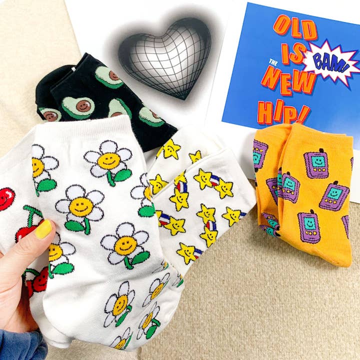 7DAYSSOCKS – Engroshandel Strømper - Dame – Kvinders Crew Pangpara-Pangpang Strømper6