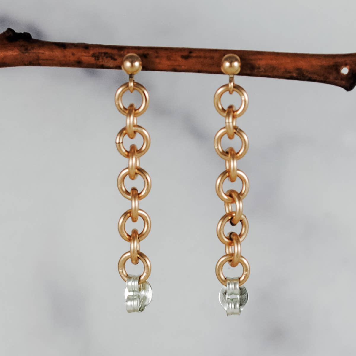 Cameron Kruse Designs - Wholesale Dangle Earrings - Chain Hoops - gold-filled2