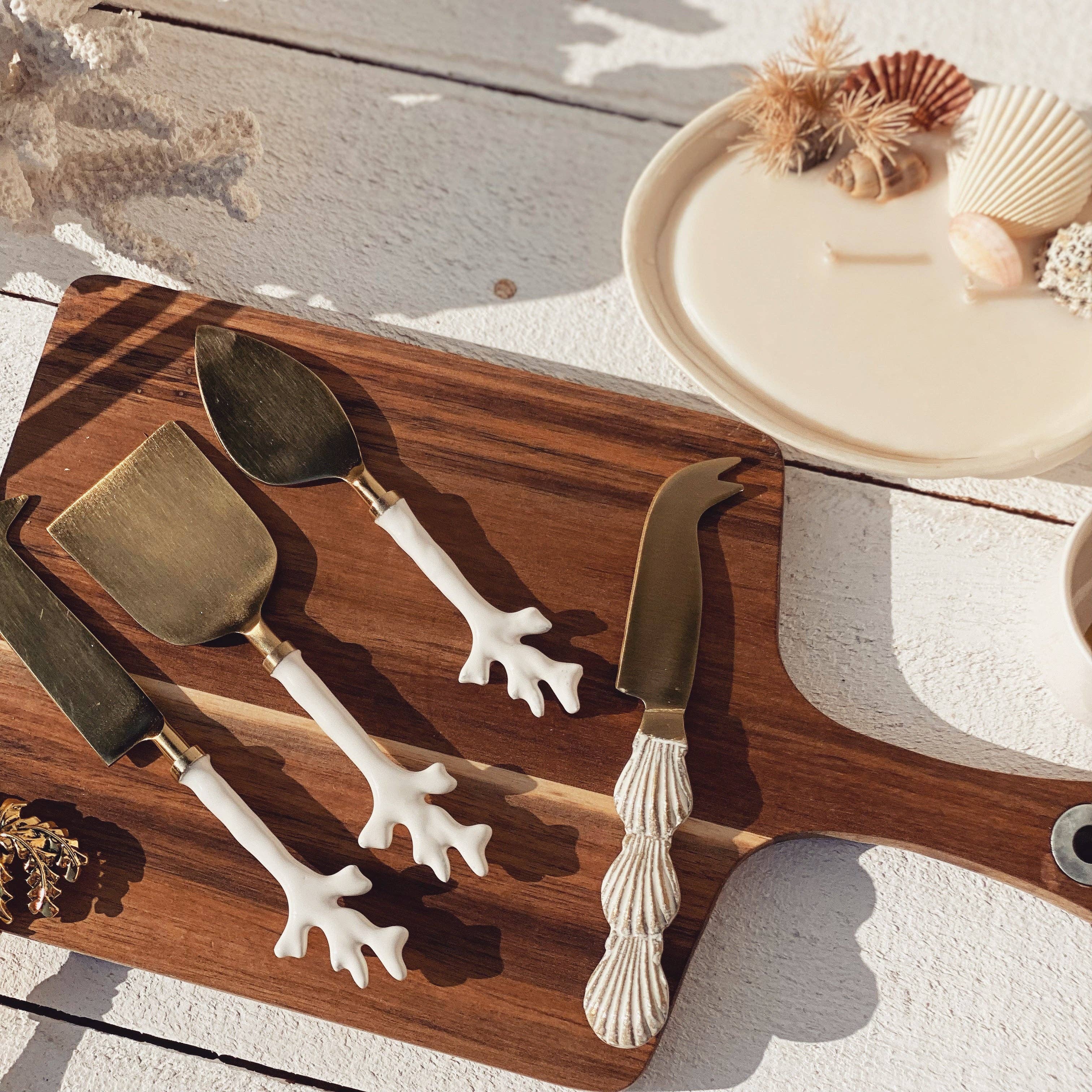 saide. - Vente Couteaux à fromage - couteau à fromage en corail blanc | ensemble10