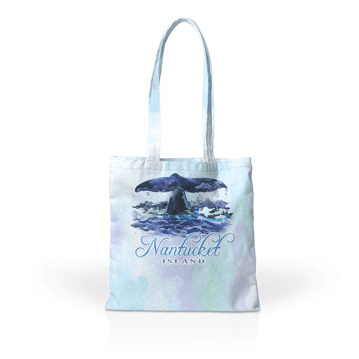 Customizable Poly 4CP Bestie Tote: WC Whale Breach Tie Dye for wholesale by Matrix