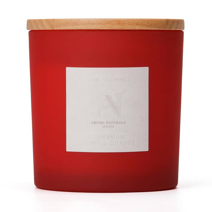 Frosted Decadence Scented Candle, Cinnamon, Clove & Orange for wholesale by Aroma Naturals
