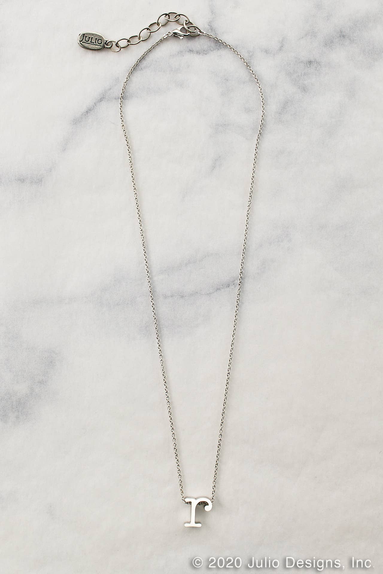 Julio Designs - Wholesale Jewelry Set - Spice Lowercase Initial Necklace in Glass Jar Set - Silver2