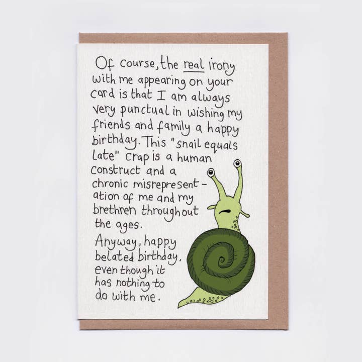 Förföljd snigel försenat födelsedagskort | Försenad födelsedag för wholesale av The Curious Pancake
