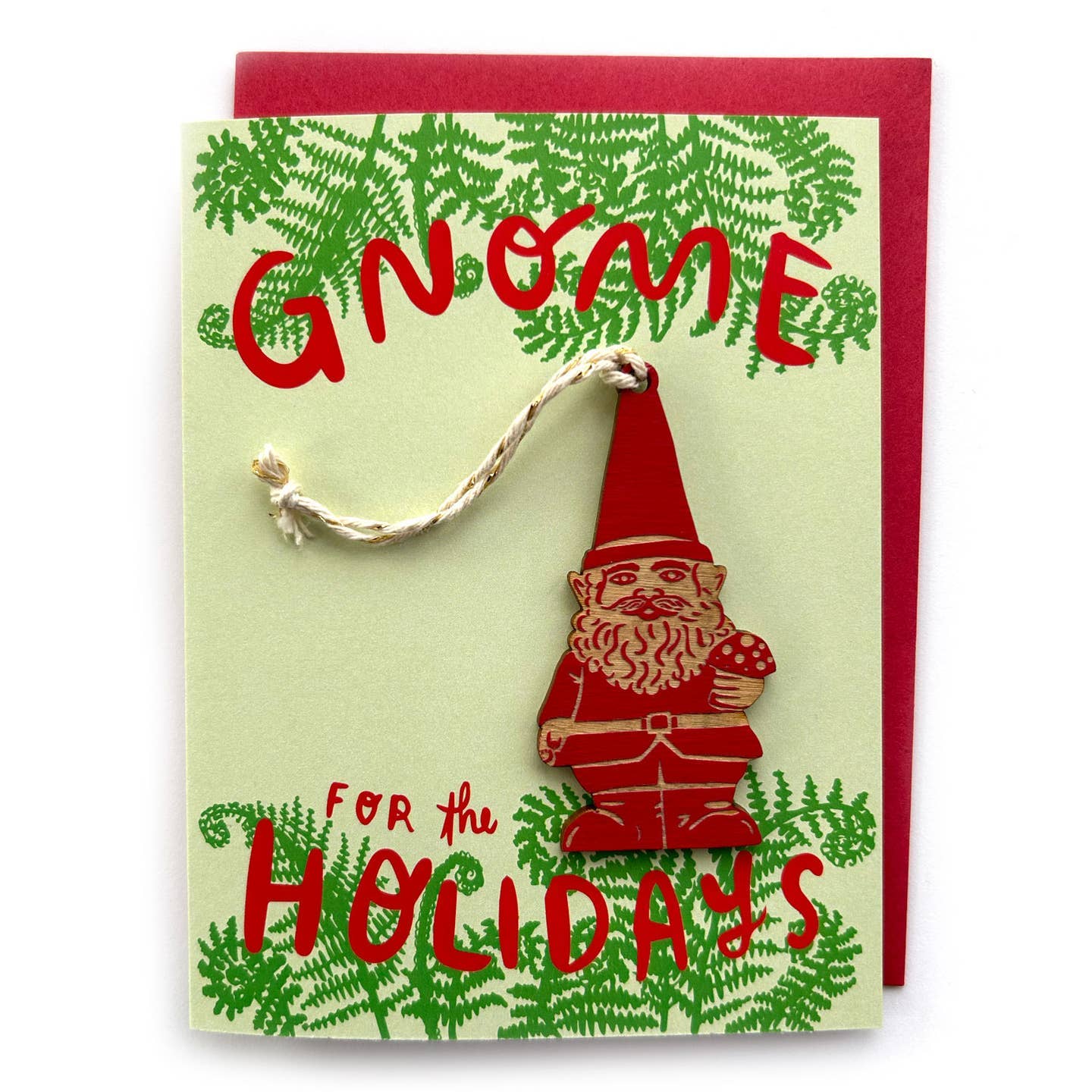 Red Gnome for the Holidays - Gnome Ornament w/ Card for wholesale on Faire0