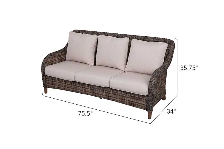 Beige Mitchell 4-Piece Wicker Sofa Set with Swivel Rocking Chairs for wholesale on Faire3