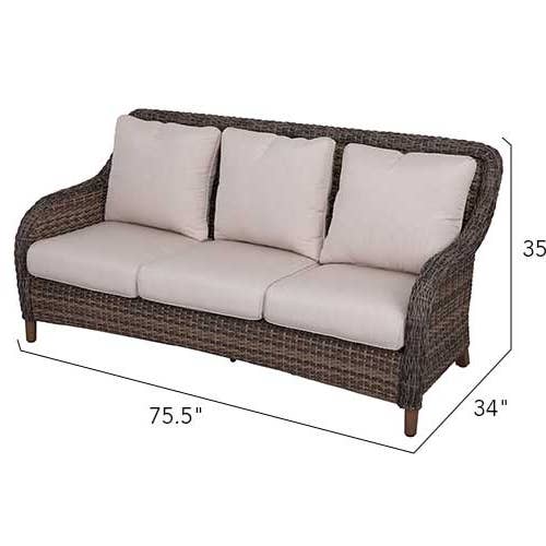Beige Mitchell 4-Piece Wicker Sofa Set with Swivel Rocking Chairs for wholesale on Faire3