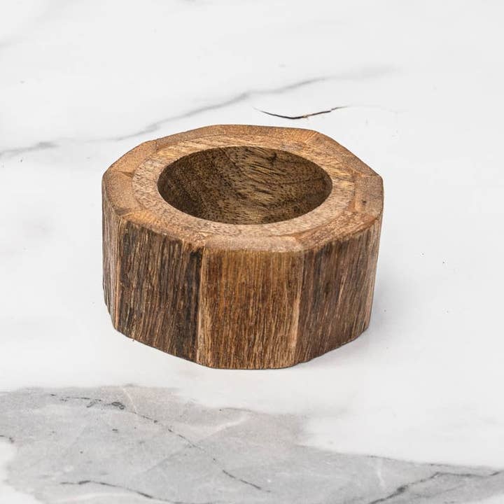 India Handicrafts Inc - Wholesale Napkin Ring - Wood Bark Edge Round Napkin Ring5