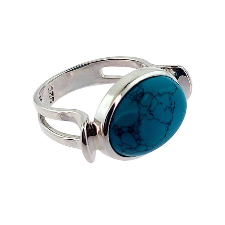 Crystal Earth Sterling - Wholesale Cocktail/gelegenheidsring - Sterling ring van Bohemian Beginnings - Turkoois2