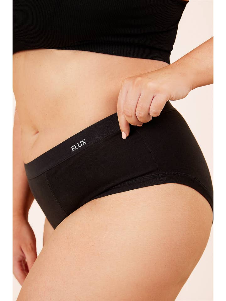 Black fluxies Brief - Period Underwear - Moderate Absorbency for wholesale on Faire